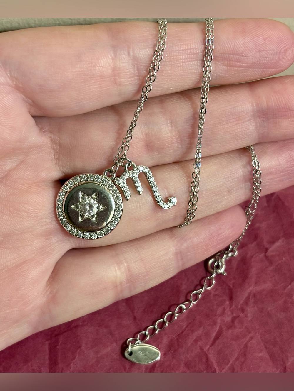 Charmed Aroma-Sterling Silver 925 W/AAA Cubic Zirconia-Scorpio-Necklace